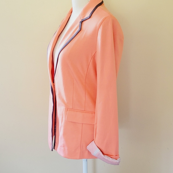 Ellen Tracy coral ponte blazer size small - Picture 4 of 8